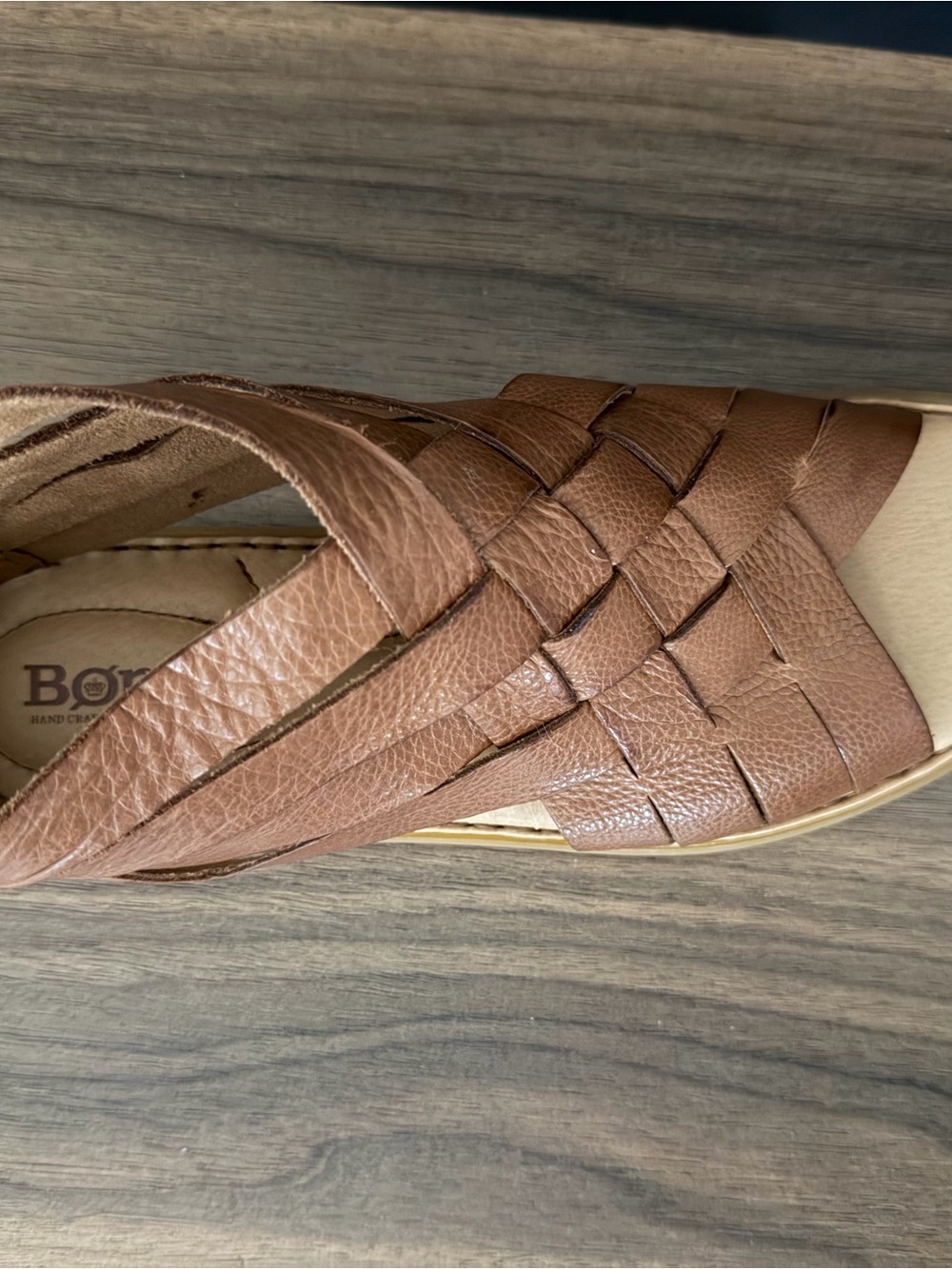 Born Women's Tan Woven Leather Sandals - Picture 2 of 6